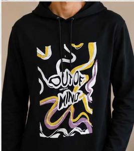 Black Graphic Print Hoodie