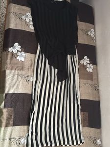 Chic Black & White Striped Dress