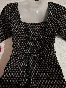 Black corset back Kurta with Square Neck