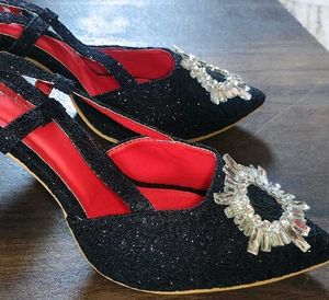 CARLA BRAGA Embellished Sparkling Black Heels