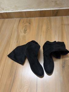 Black Suede Over-the-Knee Boots