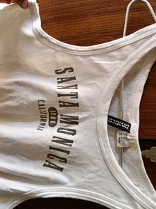 White Santa Monica Graphic Tank Top