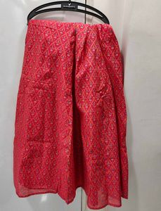 Vibrant Red Printed Ethnic Skirt