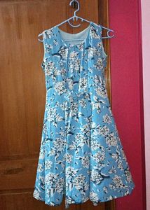 Blue Floral Midi Dress.