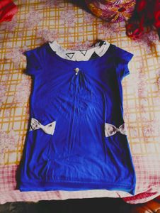 Cute Blue Top with Bow Details