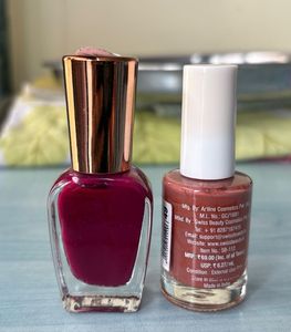 2 Nail Polishes - Burgundy &amp; Copper