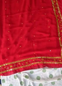 Beautiful Red Sequined Saree