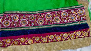 Unused new Green Saree with Embellished Border