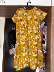 Floral Yellow A-line Summer Dress