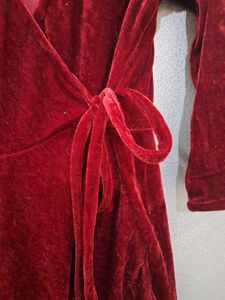 Burgundy Velvet Mini Dress