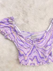 Cute Purple Swirl Crop Top