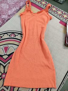 Vibrant Orange Bodycon Dress