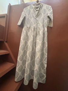 Anouk Cream Printed Kurti Dress - Feeling Festive