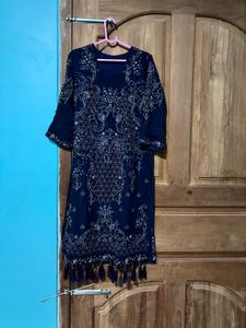 Elegant Navy Blue Kurta Set