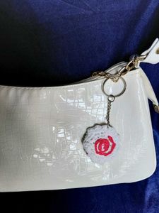 Crochet fishcake bag charm and keychain