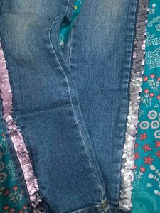 M&amp;S- Sequin Detail Denim Jeans