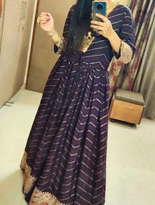 Elegant Dark Purple Ethnic Gown ( Jacket Style)