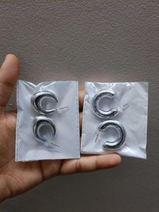 Chunky Hoop Earrings Set of 2