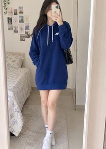 Nike Blue Velour Hooded Dress