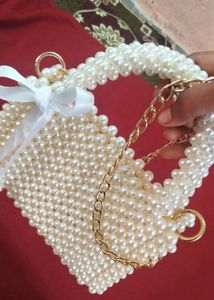 Elegant Faux Pearl Handbag