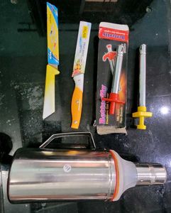 3 set 1 oil bottle &amp; 2 lighter &amp; two knief