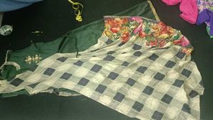 Elegant Floral &amp; Checkered Dress