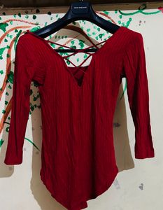 Red Top With Back Design