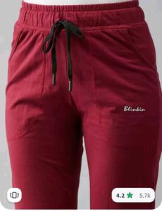 BlinkIn Women Maroon Solid 7XL Fit Track Pants