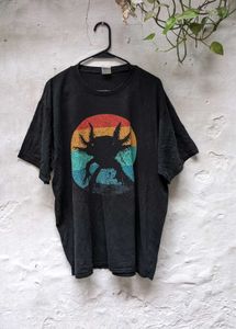 Retro Axolotl Sunset T-Shirt