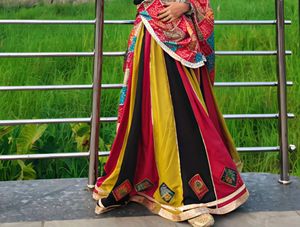 Vibrant Striped Lehenga Choli Set