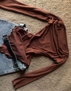 Rusty Brown Long Sleeve Top
