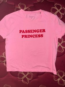 Pink "Passenger Princess" Crop T-Shirt