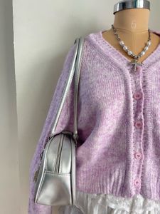 Lilac Knit Cardigan(with scarf)