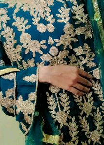 Stunning Teal Embroidered Lehenga Choli