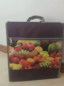 Insulated Fruit Print Tote Bag