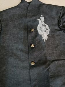 Elegant Black Jacket coat with Silver Embellishmen