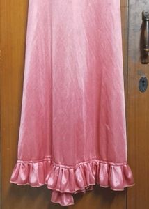 Elegant Pink Nightgown with Lace Trim