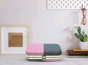Sparkling Pink &amp; Grey Clutch Bag
