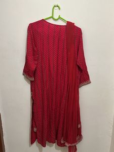 Neeru’s Red L 🔥 kurta With Pallazo And dupatta