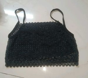 Black Lace Cami Crop Top (Bralette)