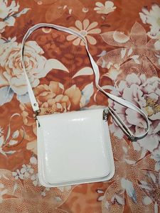 White Patent Crossbody Bag