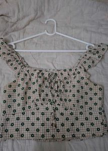 Cute Floral Print Cropped Top