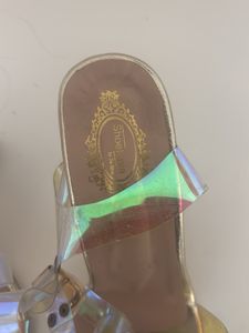 Iridescent Clear Strap Heels