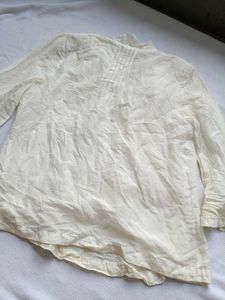 Bohemian Cream Lace Trim Blouse