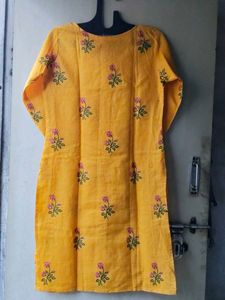 Yellow Embroidered Kurta Set with Pants