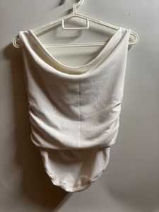 Chic White Draped Top