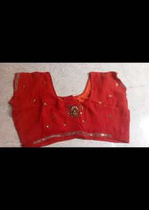 Beautiful Embellished Rust Saree