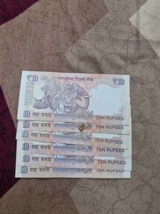 6 pcs UNC Collection of Indian 10 Rupee Not