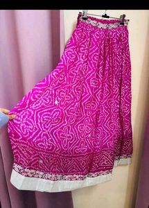 Bandhani Pink Lehenga| XS |