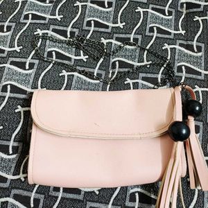Chic Pink Crossbody Bag with Tassels